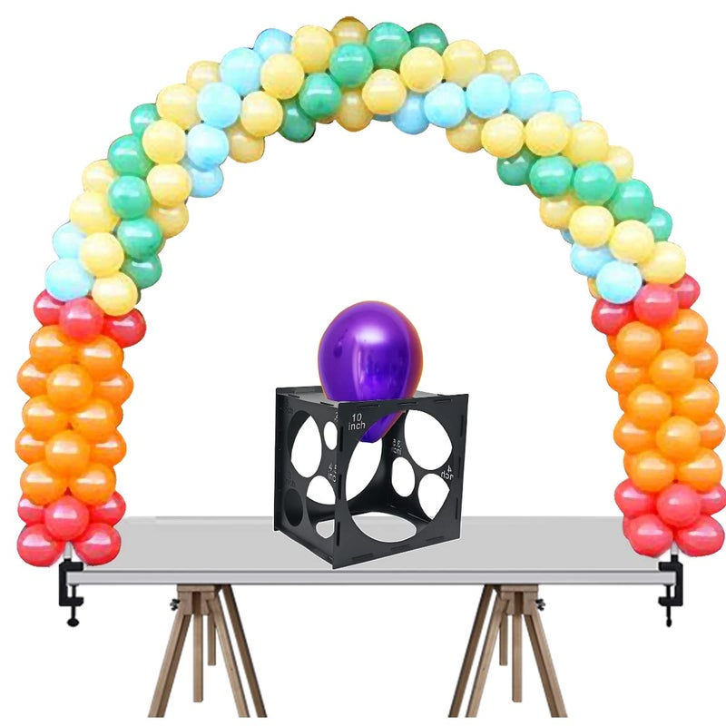Worown 11 Holes Collapsible Black Plastic Balloon Sizer Box, Balloon Sizer Cube, Balloon Size Measurement Tools for Balloon Decorations, Balloon Arches (2-10 Inch) - Image 5